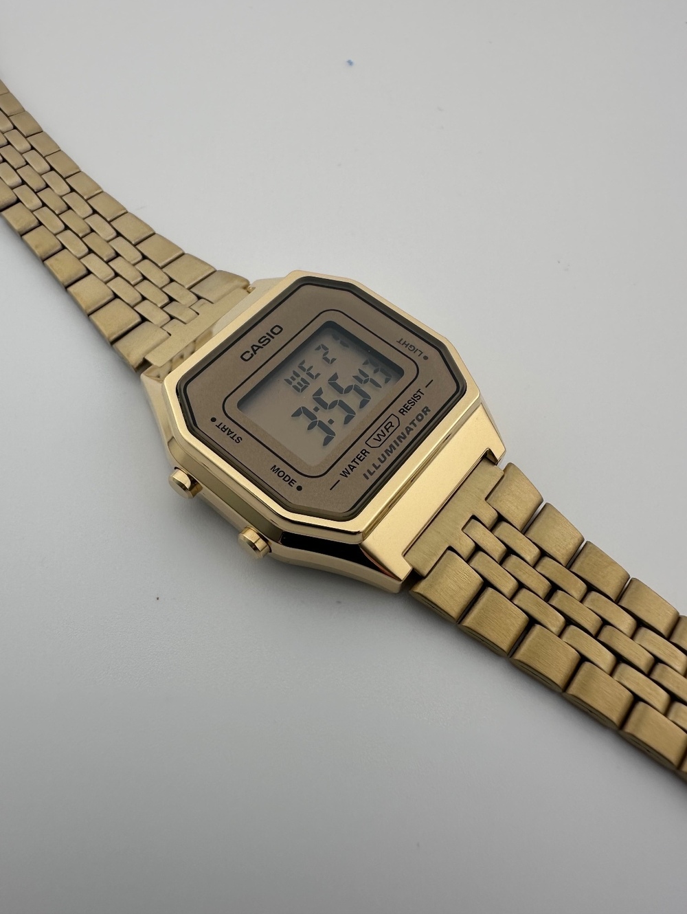 Casio LA680WGA-9D Gold Digital Watch, Retro Vintage Style, Gold Stainless Steel - Picture 8 of 9